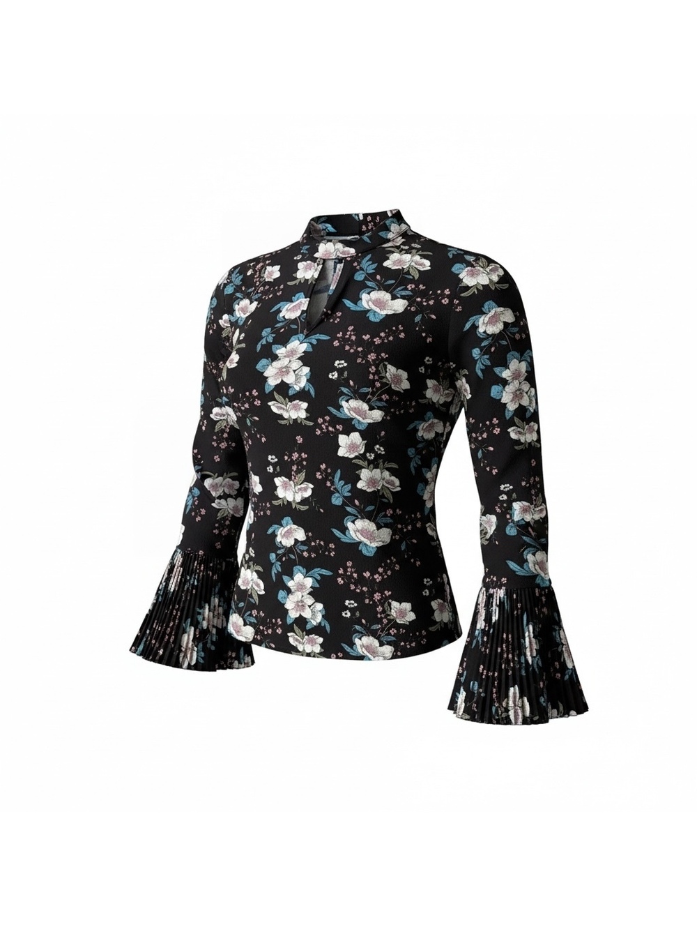 Meraki black floral blouse - Size M
